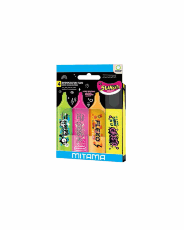 EVIDENCIATOR FLUO LE SLANGATE ME NGJYRA TE NDRYSHME  4PCS MITAMA